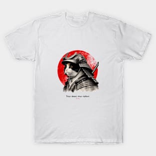 Samurai Warrior Cat Design with Sun Tzu Wisdom T-Shirt